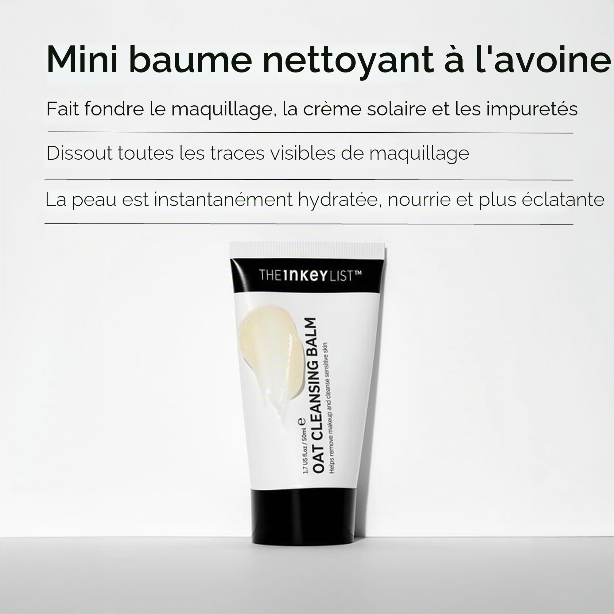 The INKEY List Oat Cleansing Balm pour éliminer le maquillage et nettoyer la peau sensible 50 ml