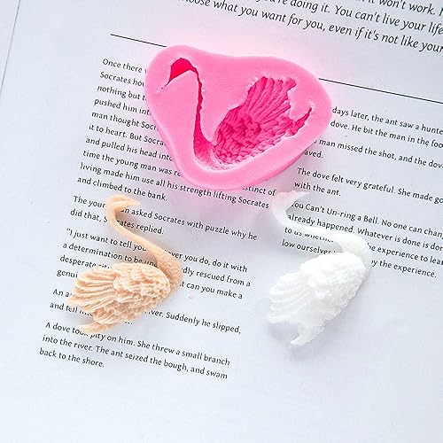 Miniatura 2 de Paquete de 2 moldes de silicona para fondant de cisne, chocolate, caramelo, azúcar, manualidades, goma de mascar, herramientas de decoración de
