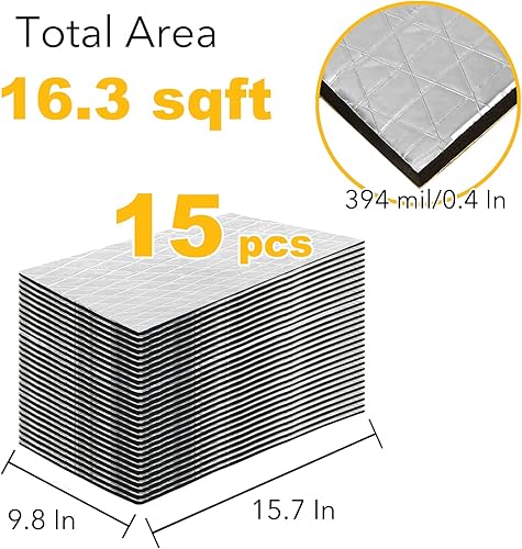 Miniatura 8 de Materiales de amortiguación de sonido automotriz  394 mil 8.7 pies cuadrados alfombrilla de espuma a prueba de sonido para automóvil, amortiguador