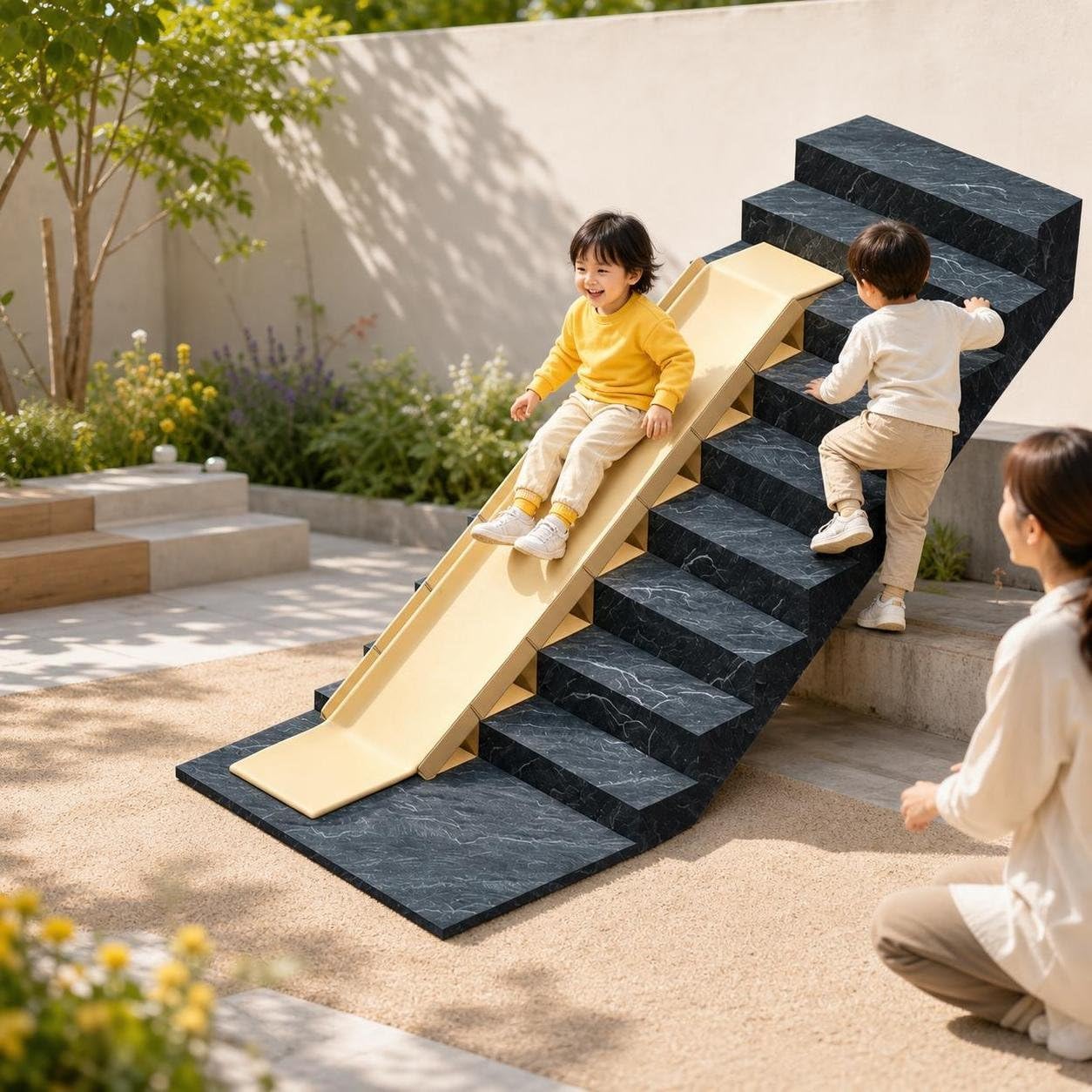 Treppenrutsche Spiel - 4m Rutschbahn für Treppen - für Garten