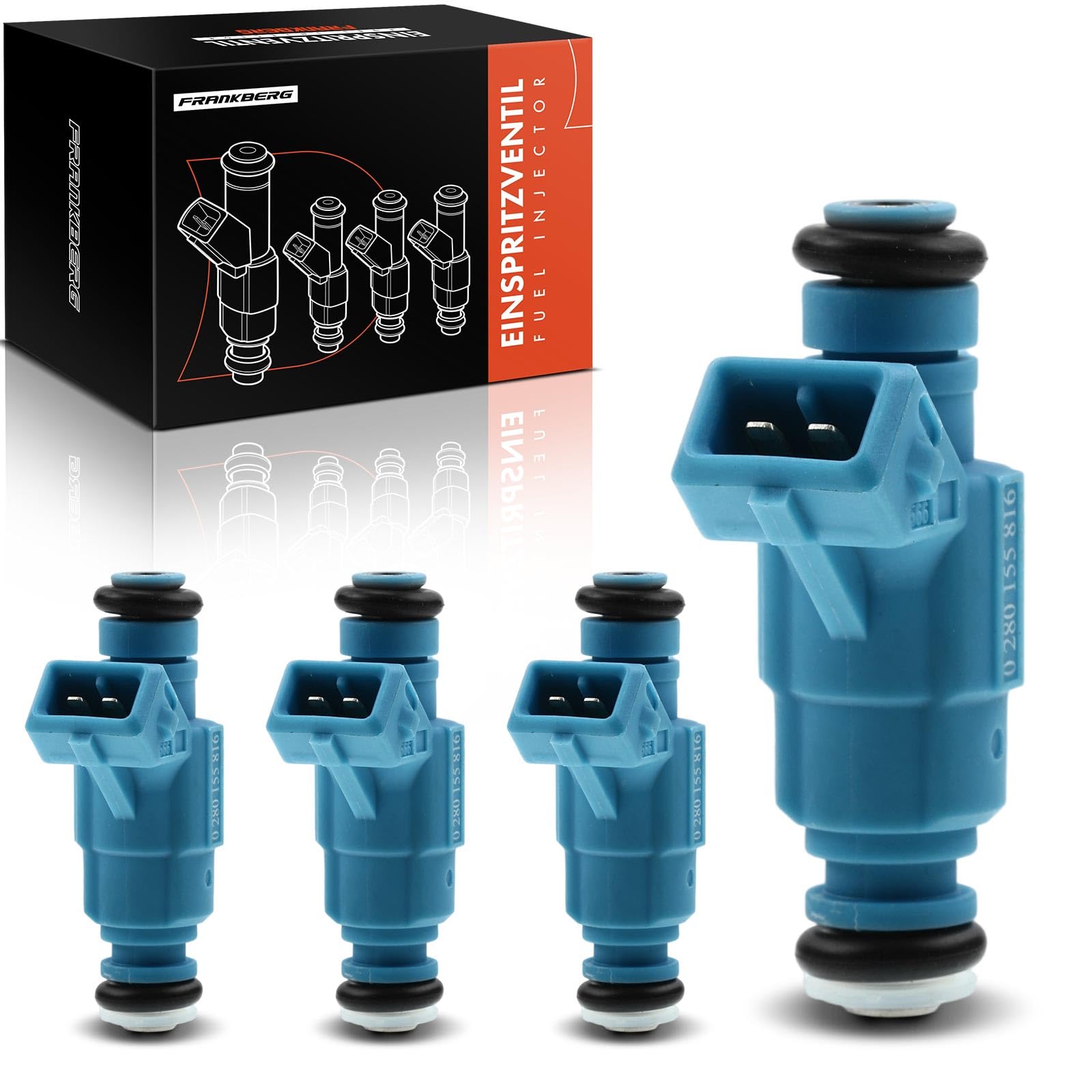 Frankberg 4x Iniettore Valvola di Iniezione Compatibile con Brava 182 1.2L 2000-2001 Palio 178 1.2L 2000-2011 Punto 188 1.2L 1999-2006 Replace# 0280155816