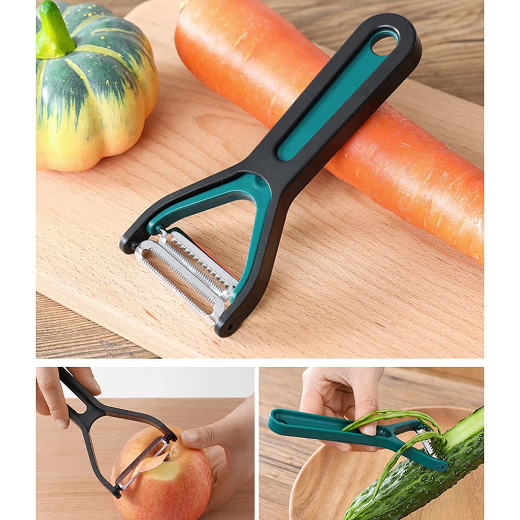 Julian Y Dunschiller van roestvrij staal, met aardappeloogverwijderaar, antislip handvat voor appelschillers, keukengadgets (goud, plat