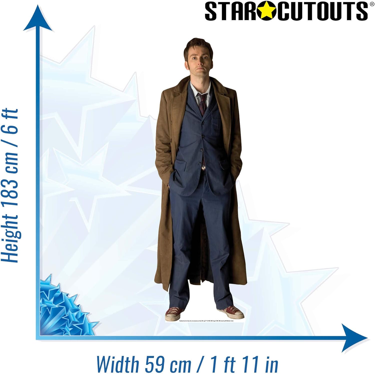 Star Cutouts Ltd SC8 Official Cardboard Cut Out of The 10th Doctor David Tennant - Perfect for Doctor Who Fans and Collectors