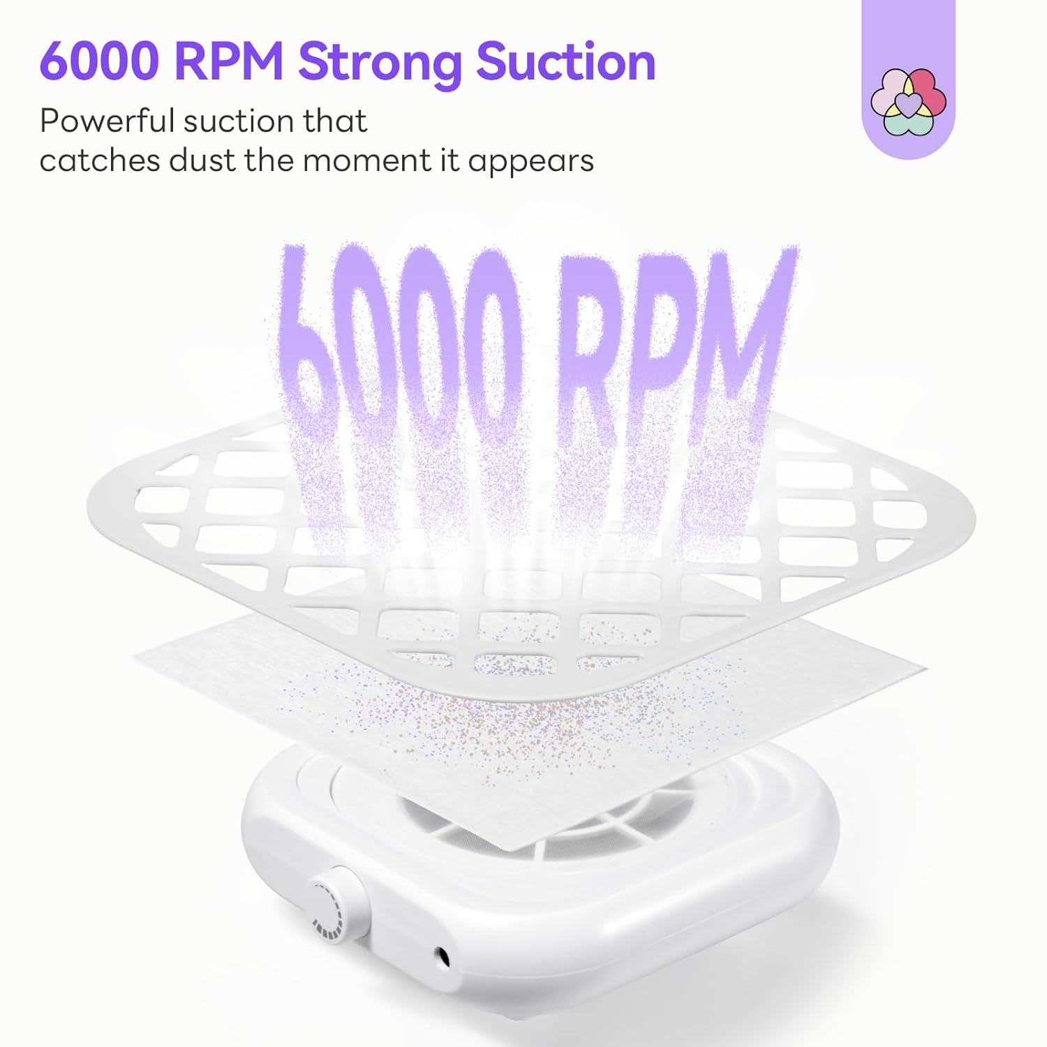 SAVILAND Nail Dust Collector:1000PA Dust Collector 5X Stronger Acrylic Dust Collector Nail Tech & Powerful Suction Nail Vacuum Dust Collector for Nail Tool 6000 RPM Nail Tech Must Have for Home Use