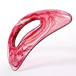 Scienlodic Gua Sha Massage Tool with Handle (Resin) Larger Guasha Body Scraping Tool for Back Legs Neck Massage, Lymphatic Drainage, Cellulite Remove - Large Red