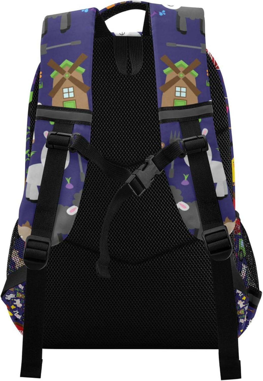 Farm Animal Pattern Backpack Travel Backpack Laptop Notebook Tablet School Bookbags with Reflective Stripes