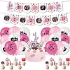 Paris Party Decorations Eiffel Tower Paris Themed Birthday Banner Balllons Cake Cupcake Toppers for Girls Birthday Paris Party Supplies Wedding Baby Shower Decorations Romantic Photo Booth