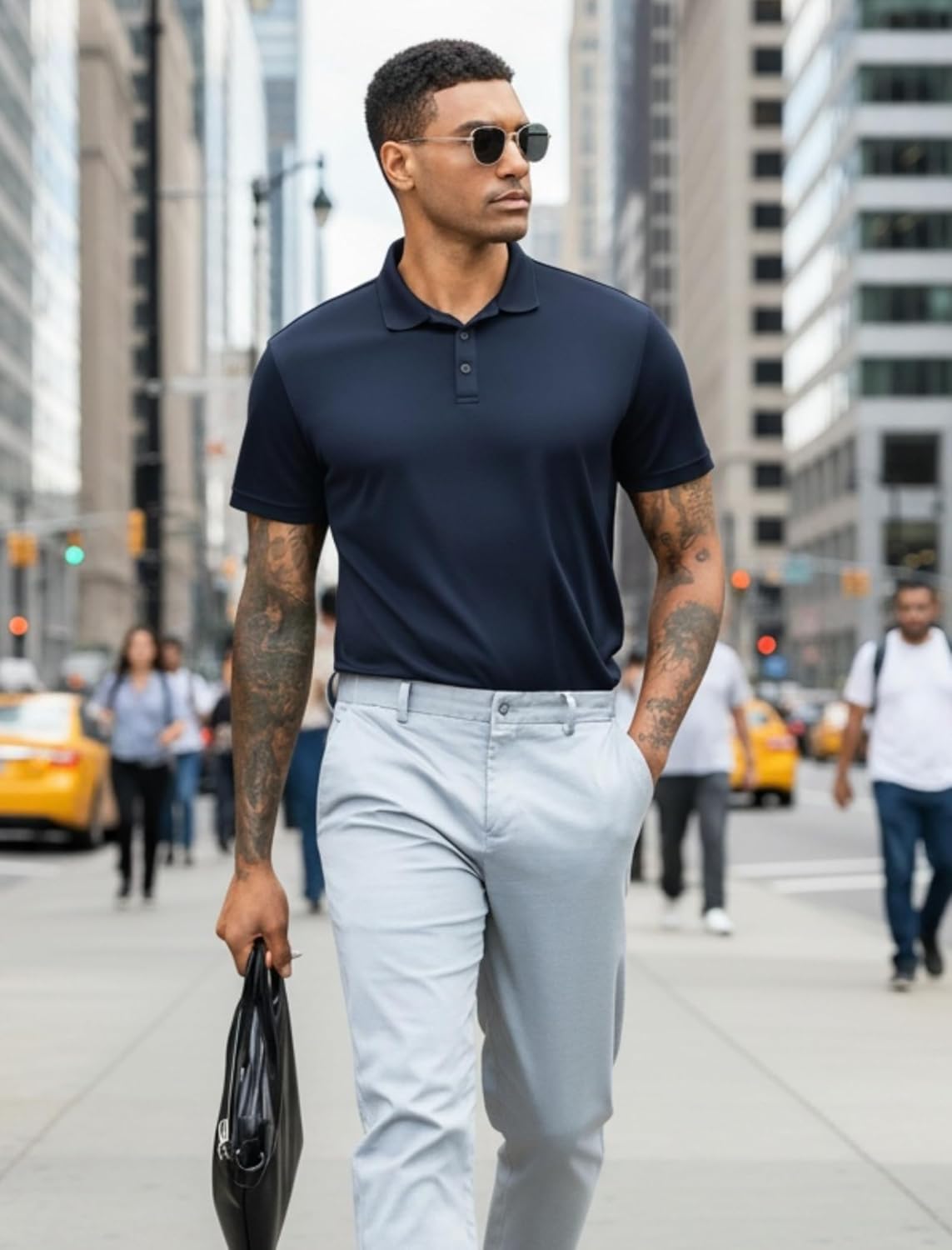 PINSPARK Polo Shirts for Men Short Sleeve Performance Quick Dry Golf T Shirt Moisture Wicking Casual Workout - Image 6