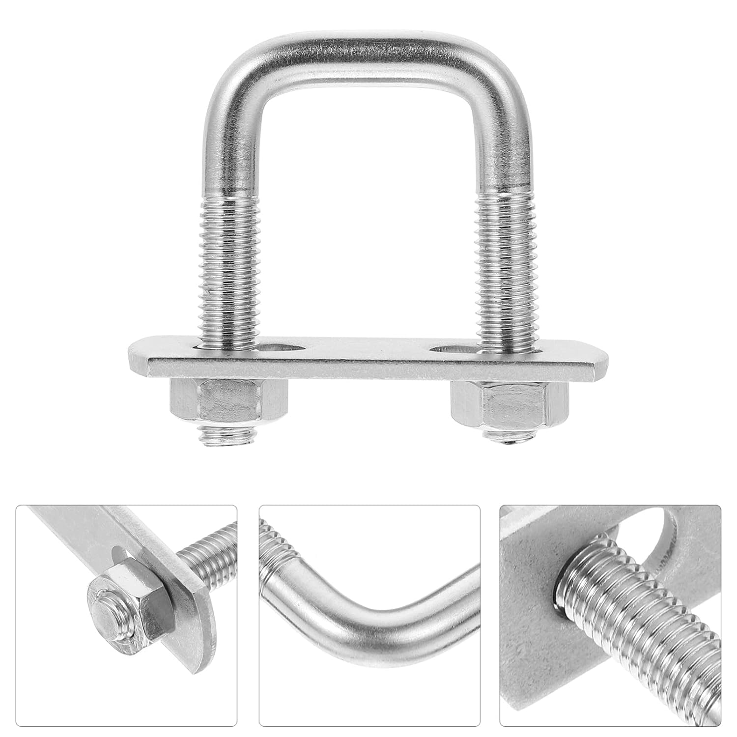 FAVOMOTO 4pcs U-Shaped Stainless Steel Bolts Heavy Duty U-Bolts for Outdoor Applications Fasteners for Tubing