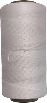 Flat Waxed Leather Sewing Threads, 100% Polyester 150D/0.8mm, 295yds All Purpose Hand Sewing Leather Stitching Raw White