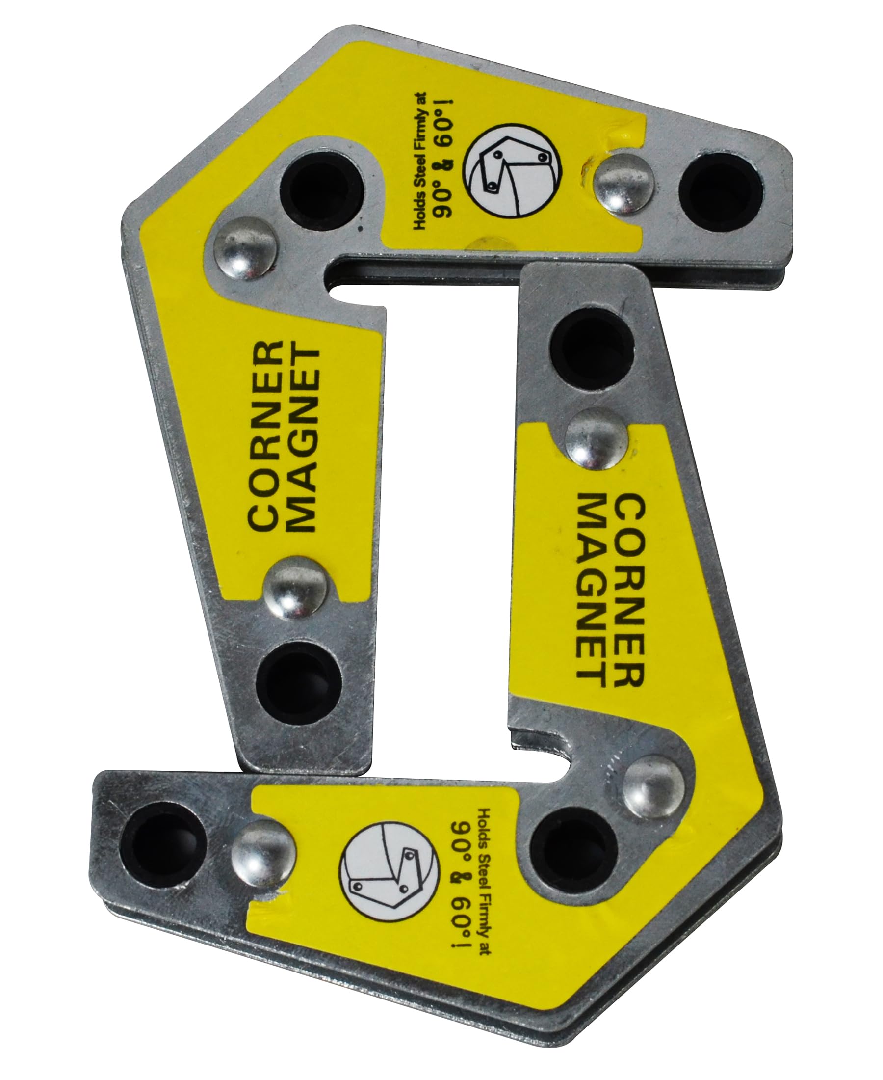 RIVERWELD Magnetic Corner Squares Strong Powerful Welding Magnet Bevel 90° & 60° Angle Setting Max Pull Force 30 lbs 3-1/4 x 3-3/4 x 5/8″ Twin Pack