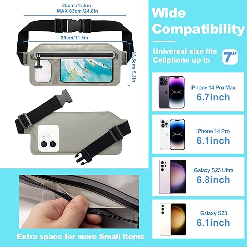 Miniatura 9 de SJEhome Funda impermeable IPX8 para teléfono con correa ajustable para la cintura, compatible con iPhone de la serie completa Galaxy de hasta 7