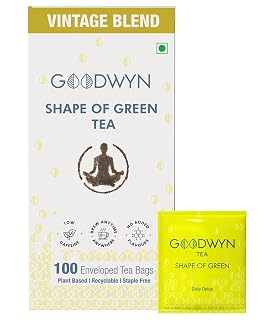 Goodwyn Green Tea | Light and Refreshing | Low Caffeine | Rich in Antioxidants | Non Bitter | Long Loose Whole Leaves | Export Quality Teas from Own Tea Estate (100 Tea Bags)