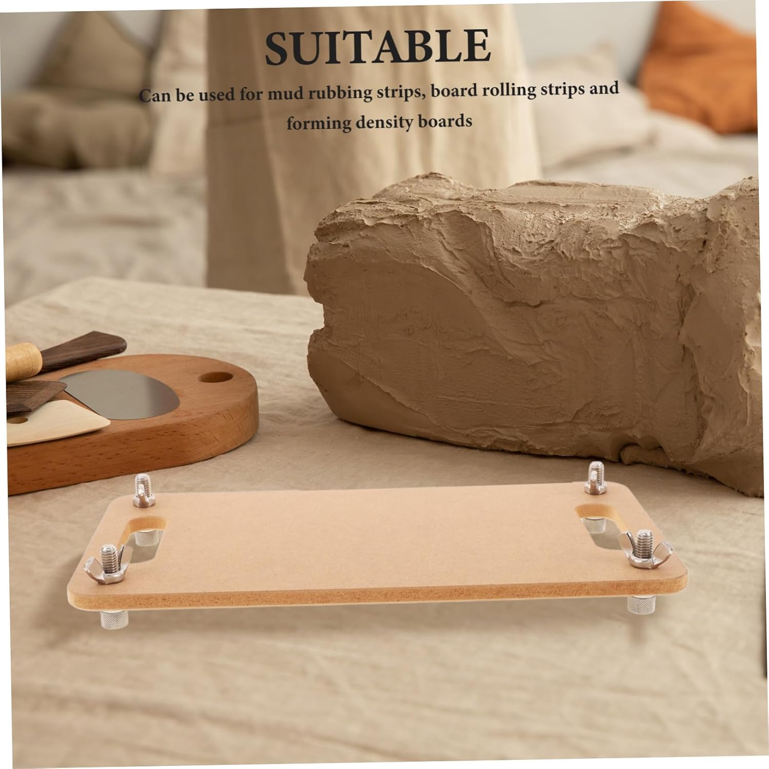 MUELODSIC Portable Clay Wedging Board with Built in Handle Lightweight Crafting Surface for Sculpting Painting and Pottery Projects for All Skill Levels