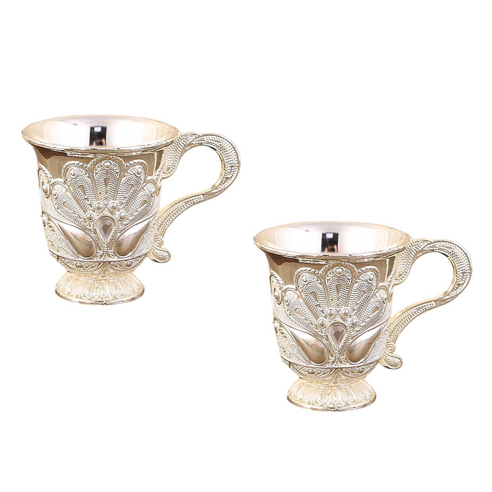 Nucelit 2Pieces Metal Wine Cups European Styles Emboss Drinking Cups Retro Chalices Goblet for Wedding Home Party Decors European Styles Emboss Drinking