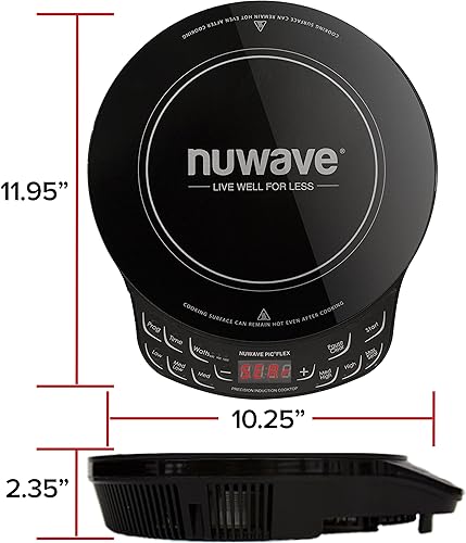 Miniatura 4 de Nuwave Flex Precision - Placa de cocción de inducción de 1025 pulgadas vidrio de cerámica a prueba de roturas bobina de calefacción de 65 pulgadas