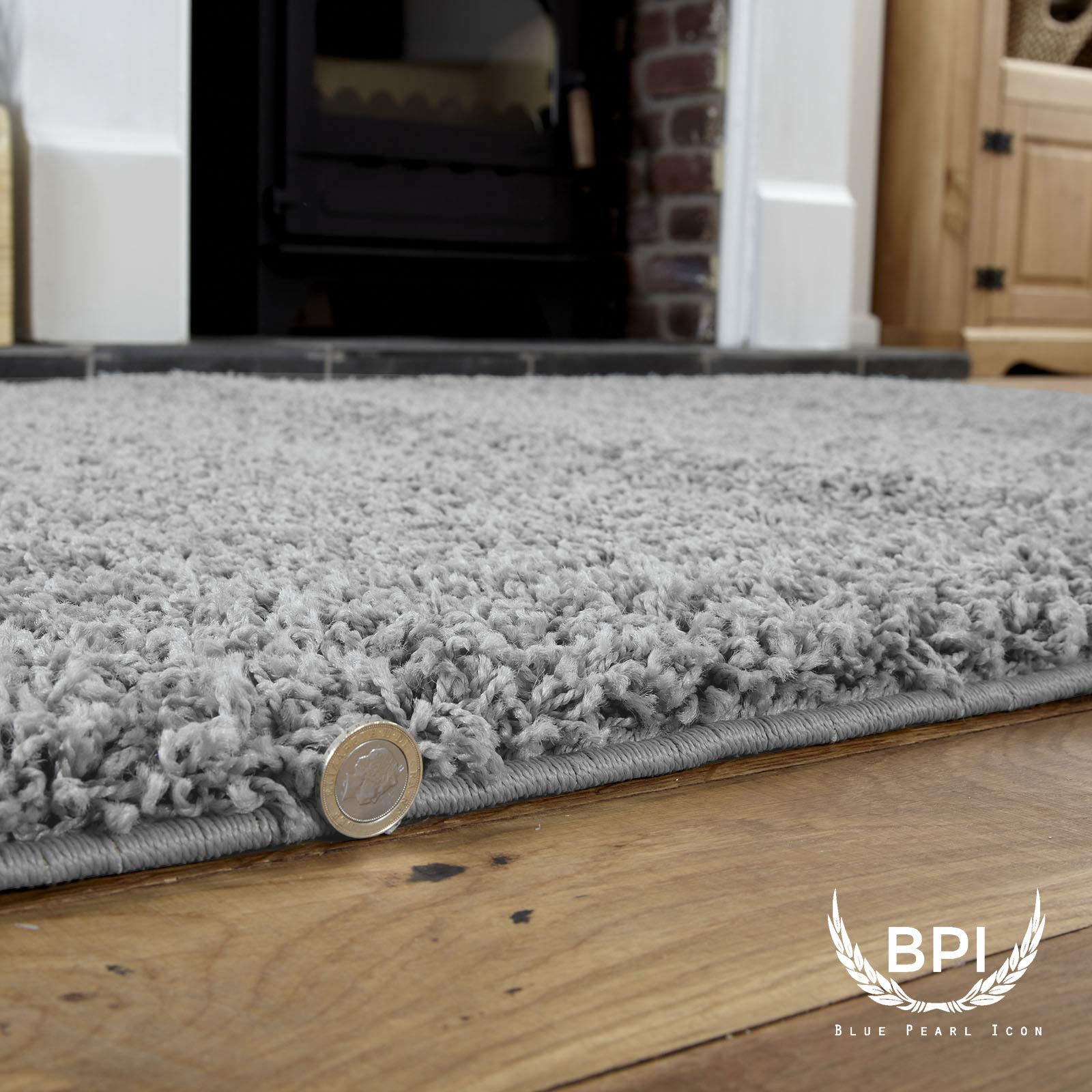 Bpil Silver Unique Modern Large Small Non-Shedding Shaggy Rugs Soft Thick Pile Rectangle Color Rug (80X150cm)
