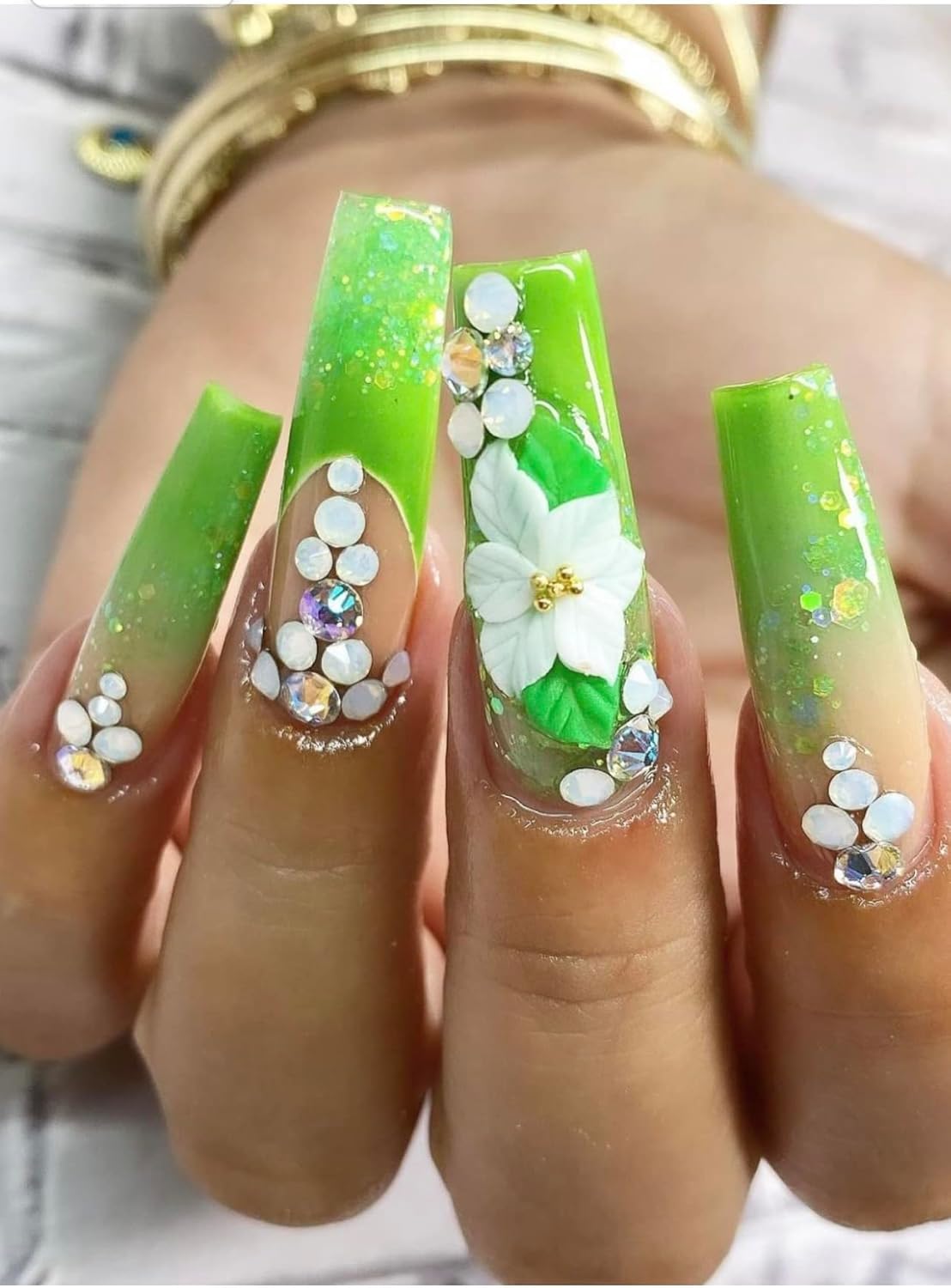 Set 24Pcs 3D Acrylic Christmas Flowers Nail Art Charms Handmade by Acrylic Powder - HaFlona Flower Nails, Nail Salon Deco For Women (Chirstmas Flower 24#)