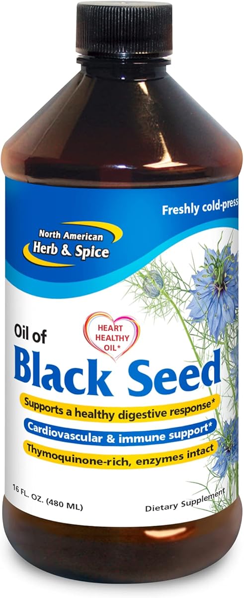 NORTH AMERICAN HERB & SPICE NORTH AMERICAN HERB & SPICE Black Seed Oil - 16 fl. oz. - Cardiovascular, Digestive & Immune Support - Non-GMO - 96 Servings