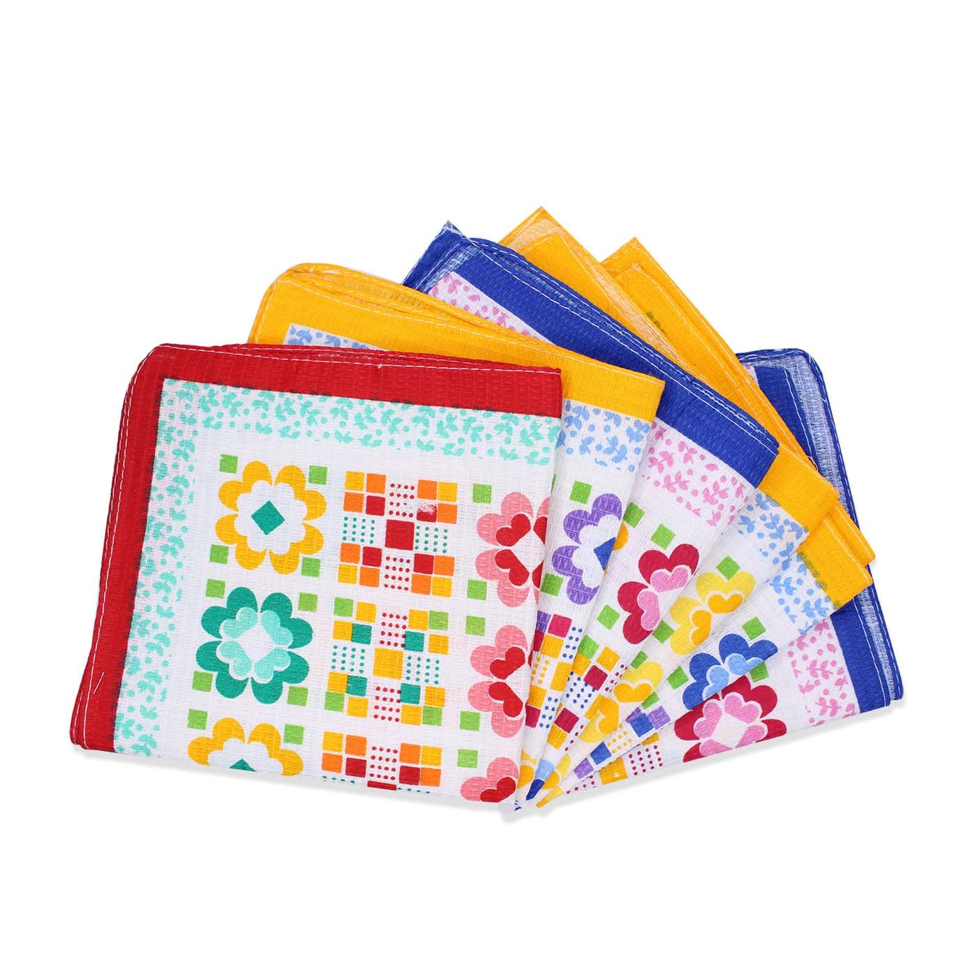 Flower Print Soft Hankies for Girls, Kids and Women | Cotton Handkerchief Set (Set of 6)-image-15