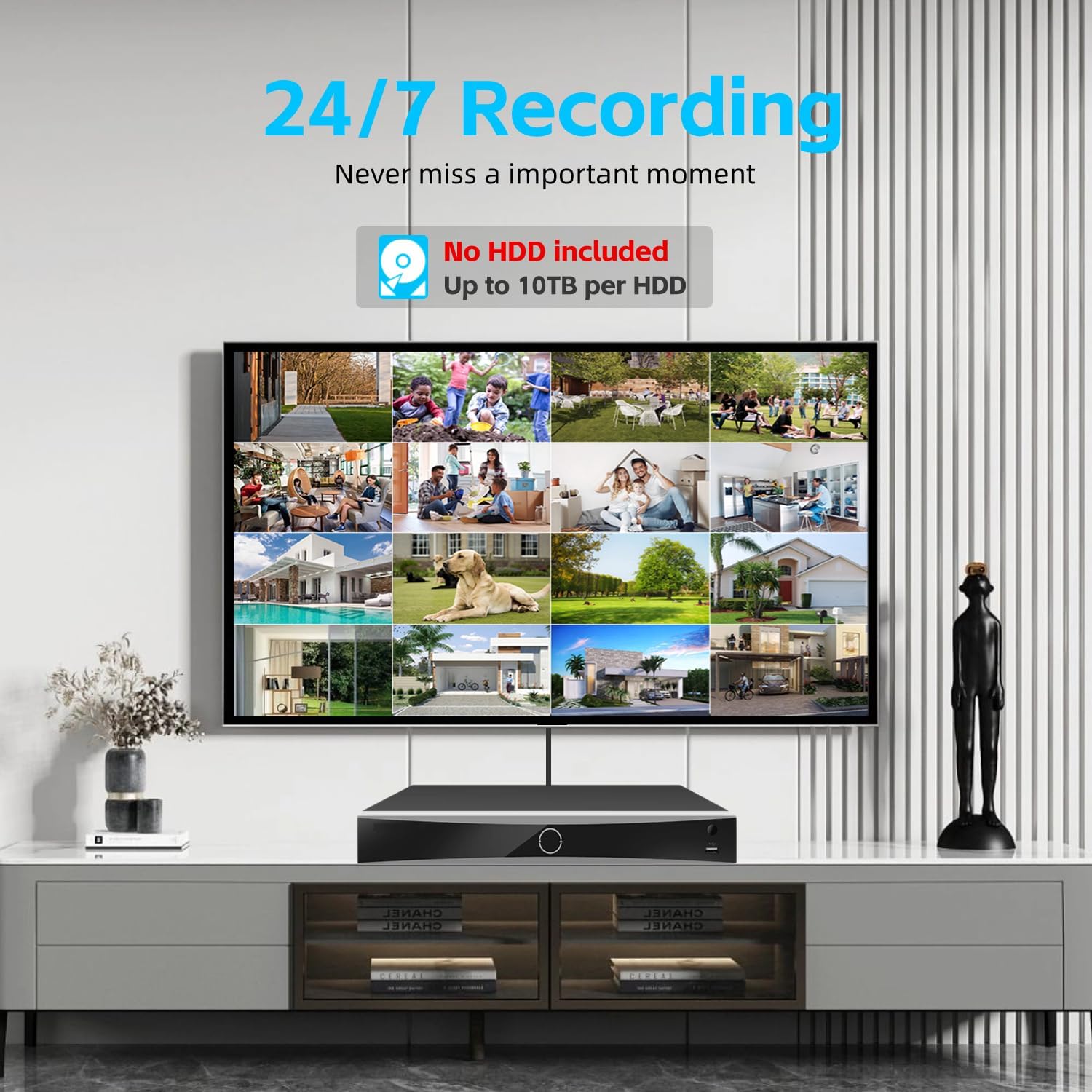 DS-7616NXI-K2/16P 16CH 4K 16 Channel PoE AcuSense NVR Network Video Recorder (Not Included HDD) Human/Vehicle Detection Compatible with HIK IP Camera/Hik-Connect (International English Version)