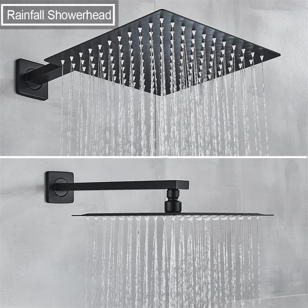 Rubinetto per Doccia da Bagno in Argento a Cascata, Set di rubinetti per Doccia digitali, Display Digitale per Doccia a Pioggia, Rubinetto Miscelatore (D 8 inch)