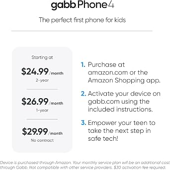 Gabb Phone 4 - Kids Phone, GPS Tracker, No Internet, Black