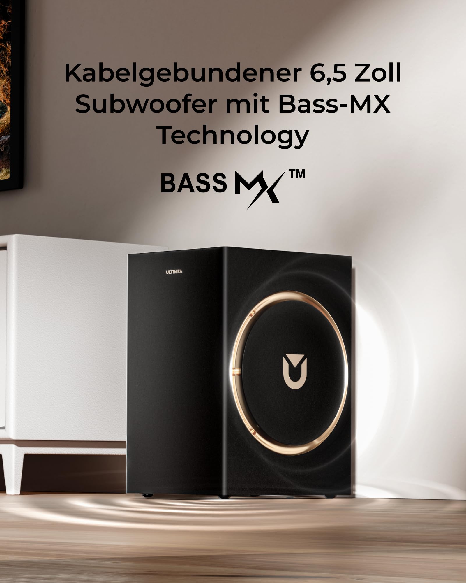 ULTIMEA Skywave F30 Boom 3.1.2 Soundbar für TV Geräte mit Dolby Atmos | 6,5" Subwoofer, Up-Firing Lautsprecher für Echten 3D-Klang, 360W Spitzenleistung, App, VoiceMX, BassMX, Bluetooth® 5.4, HDMI