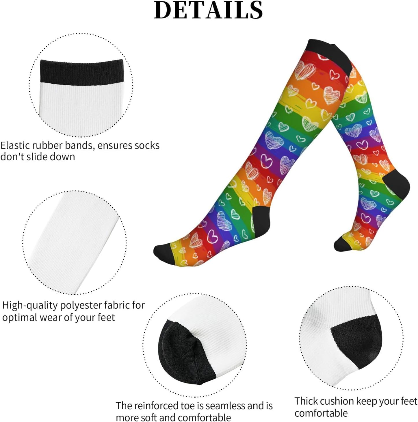 Compression Socks Knee High Support Socks Women Circulation Stockings for Athletic Running Cycling Flying - Image 3