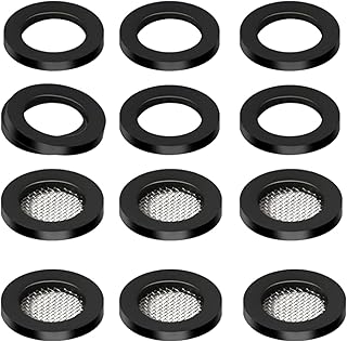 6 Pack 3/4" Shower Head Filter Gasket + 6 Pack Rubber Washer, Creates A Seal to Prevent Leakage, for 1/2" Fixed Shower Head/Handheld Shower Hose (Netted/No net, 3/4")
