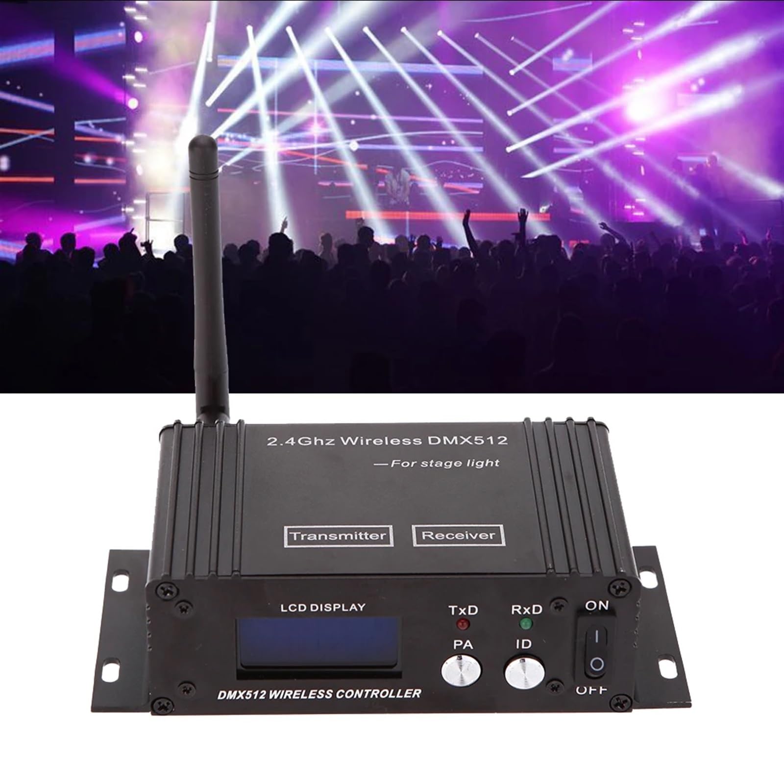 Kontrolery DJ-skie, 2.4G bezprzewodowy kontroler 512 nadajnik-odbiornik wyświetlacz Lcd kontroler wzmacniacz światło dyskotekowe Led kontroler światła Par