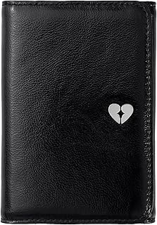 Credit card holder for women,Credit card holder,Genuine Leather Card Holder,6-card minimalist design with RFID shielding,Photo Compartment,Slim card holder (black)