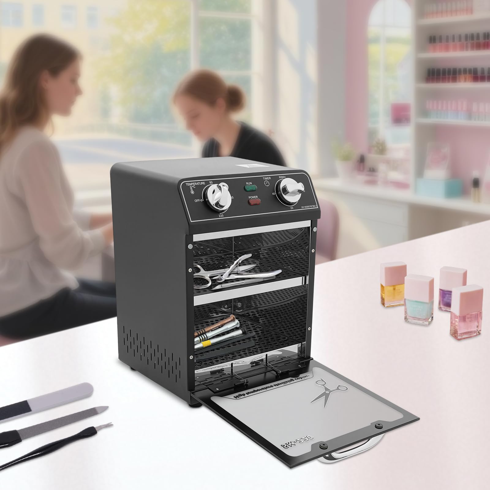 Sterylizator antywirusowy o wysokiej temperaturze, 600 W, 8 l, sterylizator gorącego powietrza z regulacją temperatury, timer, sterylizator wysokotemperaturowy do spa, studia paznokci