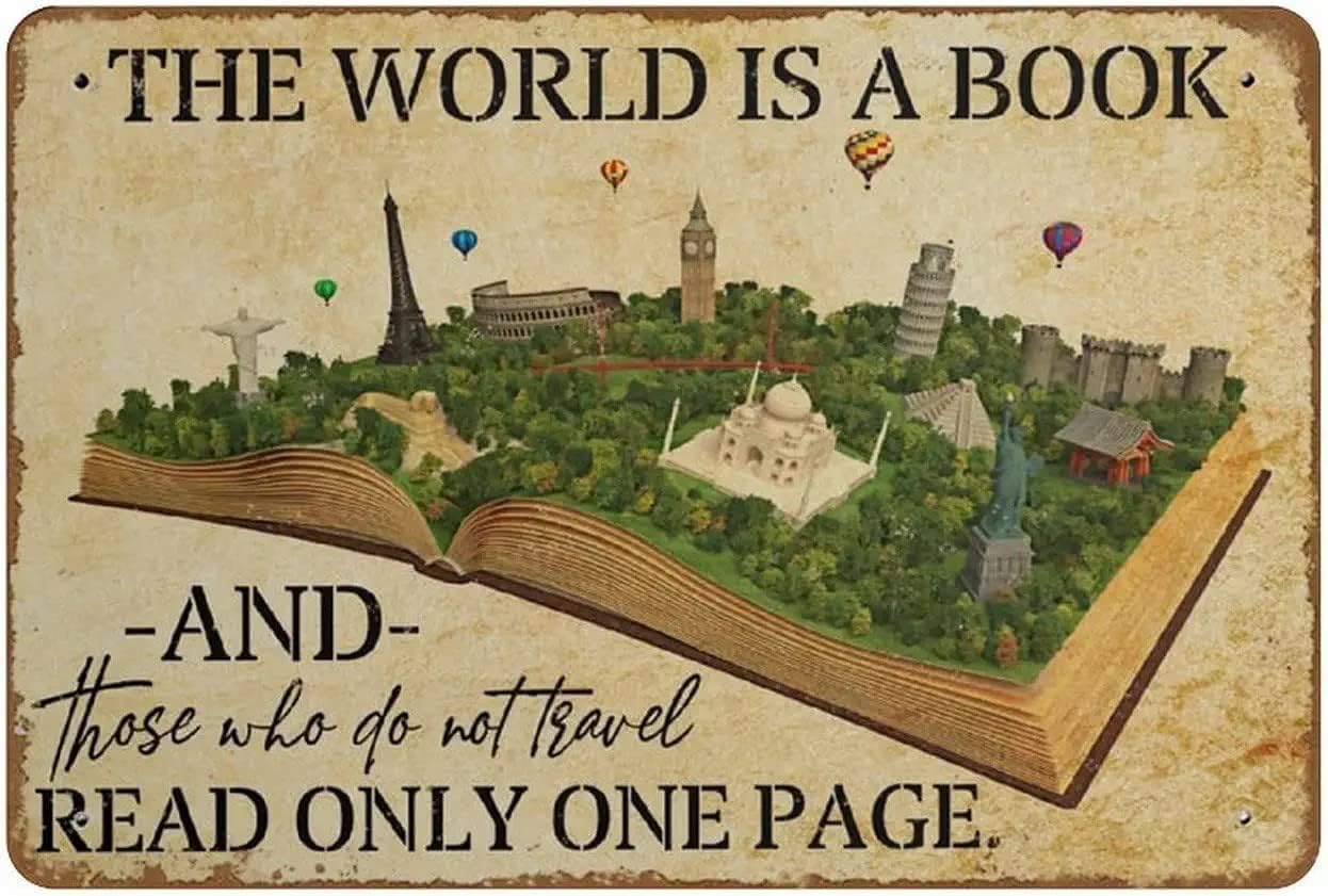 Kwqdozf As Pic The World Is A Book And Those Who Don't Travel Read Only One Page Book Love