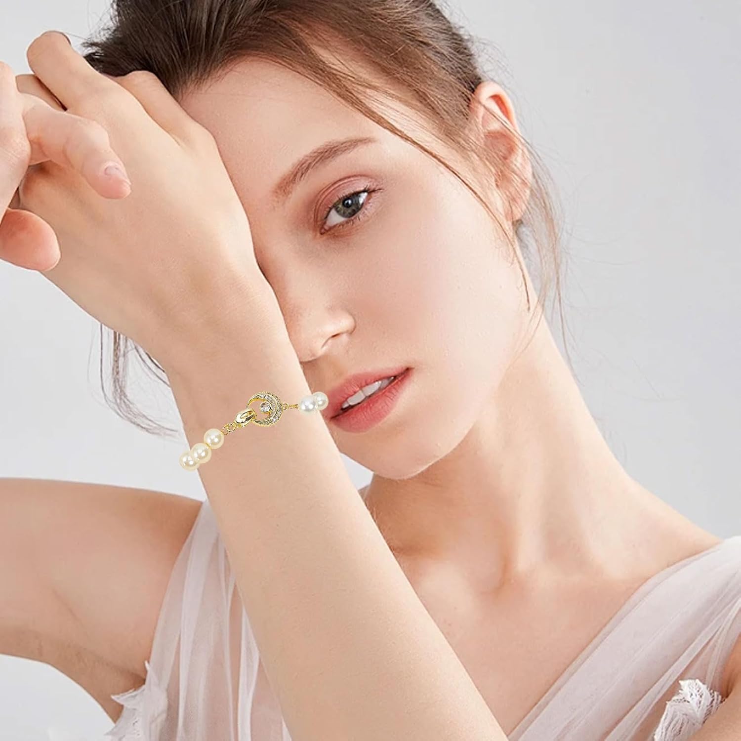 CHGCRAFT 6Pcs Moon Fold Over Clasps Brass Necklace Bracelet Extenders Clasp with Rhinestone Gold Moon Shaped Jewelry Extender Clasps for DIY Bracelet Necklace Jewelry Making - Image 6