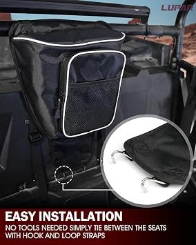 RZR Storage Bag Center Seat Storage Bag, 1680D UTV Cab Pack Center Seat Bag Compatible with Polaris RZR 570 800 S 900 1000 XP, White