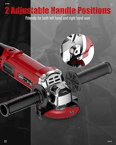 Miniatura 5 de AVID POWER Amoladora angular de 4-12 pulgadas, 8.0 amperios, 1000 W, amoladora de metal de 7 velocidades variables, 11,500 RPM, interruptor de