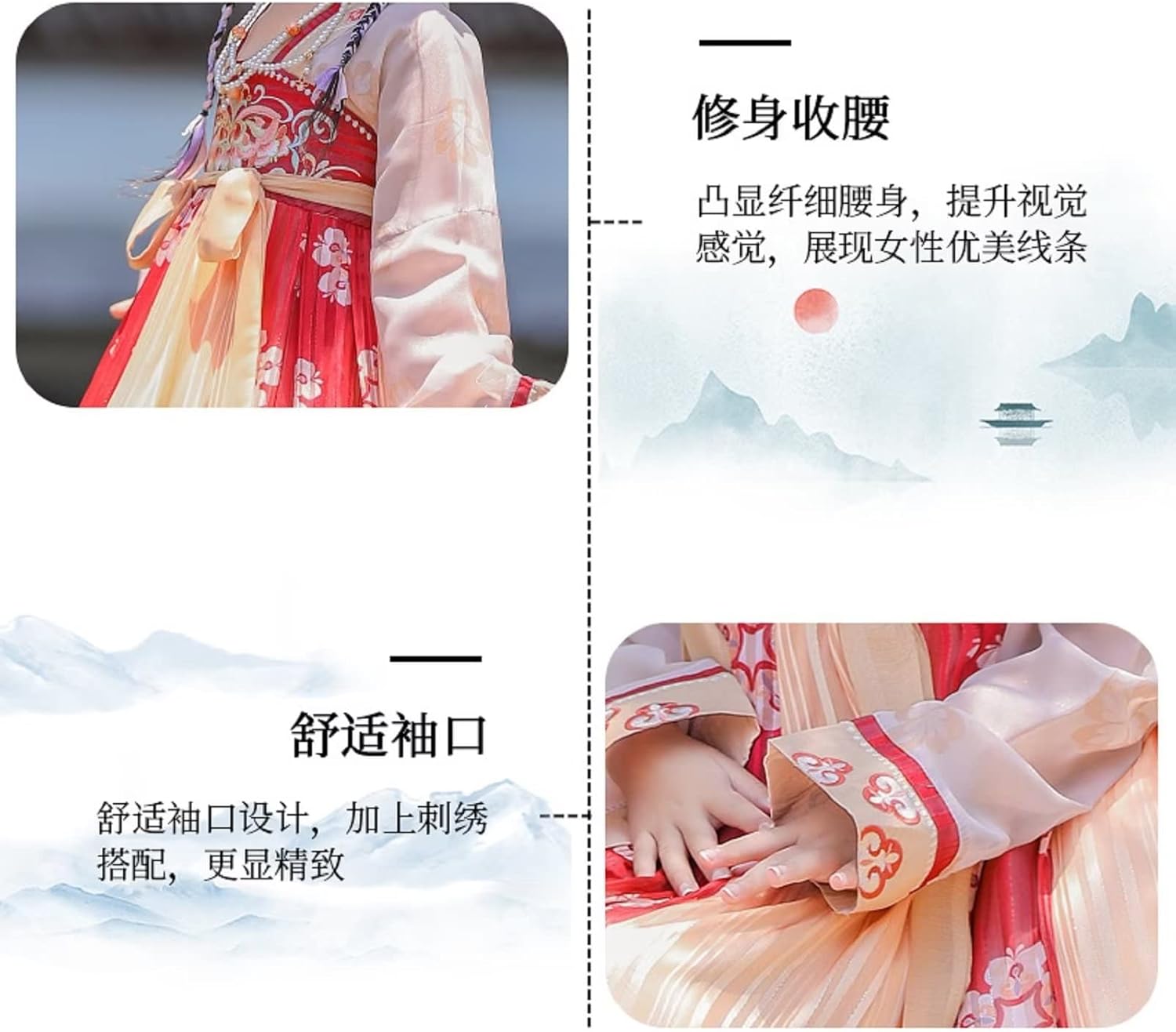 Miniatura 5 de Disfraz chino tradicional chino de Hanfu original para niña