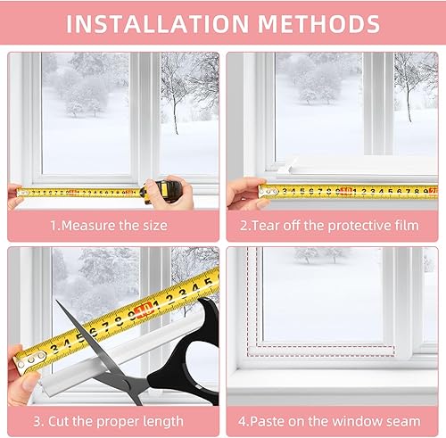 Miniatura 4 de Window Draft Stopper Sweep, Window Door Weather Stripping Strip,Self Adhesive Foam Weather Stripping,Door Sweep for Window and Door Insulation