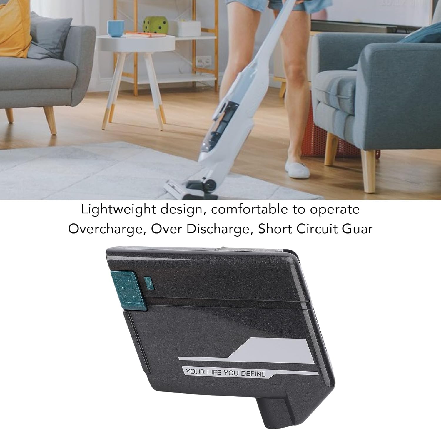 Side view of the Jiawu replacement battery
