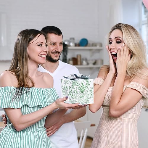 Miniatura 6 de WERNNSAI Rollo de papel de regalo de flores, 1 rollo de papel de regalo de 17 x 33 pies, papel de regalo floral verde para niñas, fiesta de