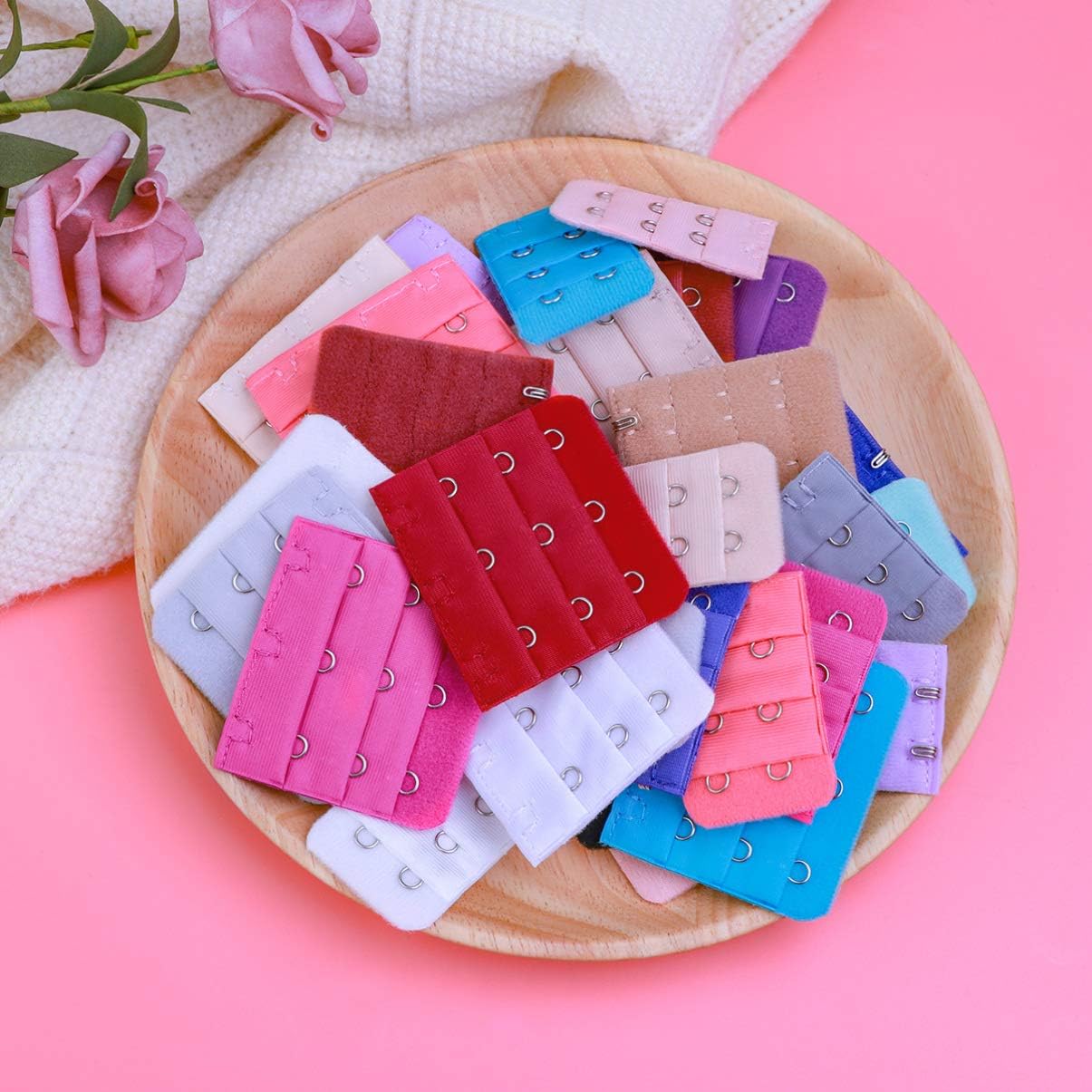 TENDYCOCO 36Pcs Bra Extenders 3 Hook and 2 Hook 3 Rows Bra Extension Fastener Bra Strap Extender for Women
