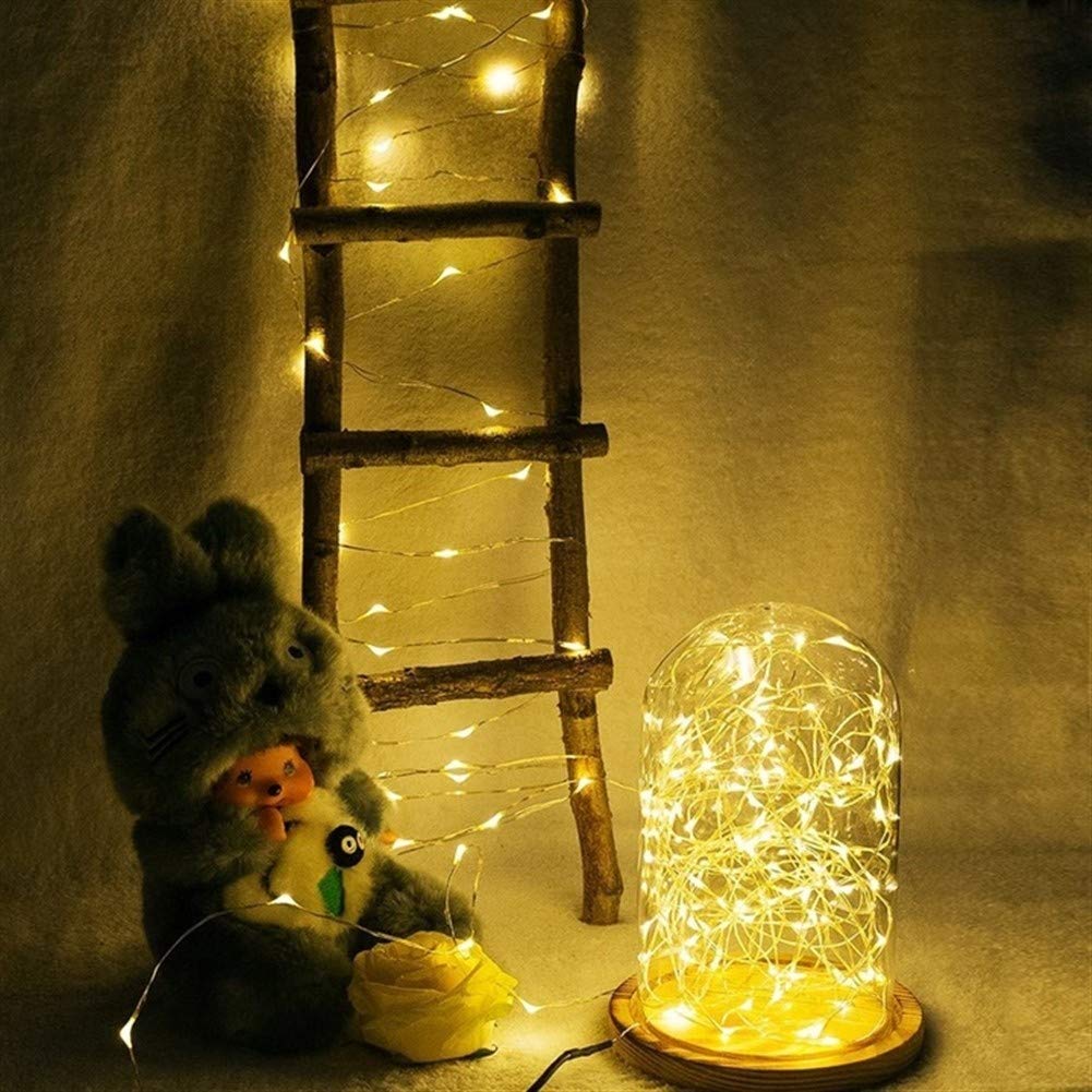 Luci di fata dolci, 5 m, 10 m, 100 luci LED in filo di rame, 3 batterie AAA, impermeabili, luci natalizie per decorazione di illuminazione per riunioni di compleanno
