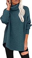 DOROSE Women's Oversized Turtleneck Batwing Sleeve Sweater - Loose Knit Pullover Tunic for Cozy Fall Winter Looks