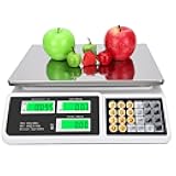 YIFOR Price Computing Scale 88lb/40kg LCD Digital Commercial Price Scale with Stainless Steel Platform,Produce Scale & Food Scale for Farmers Market, Retail Outlets, Meat Shop (Flat Plate)