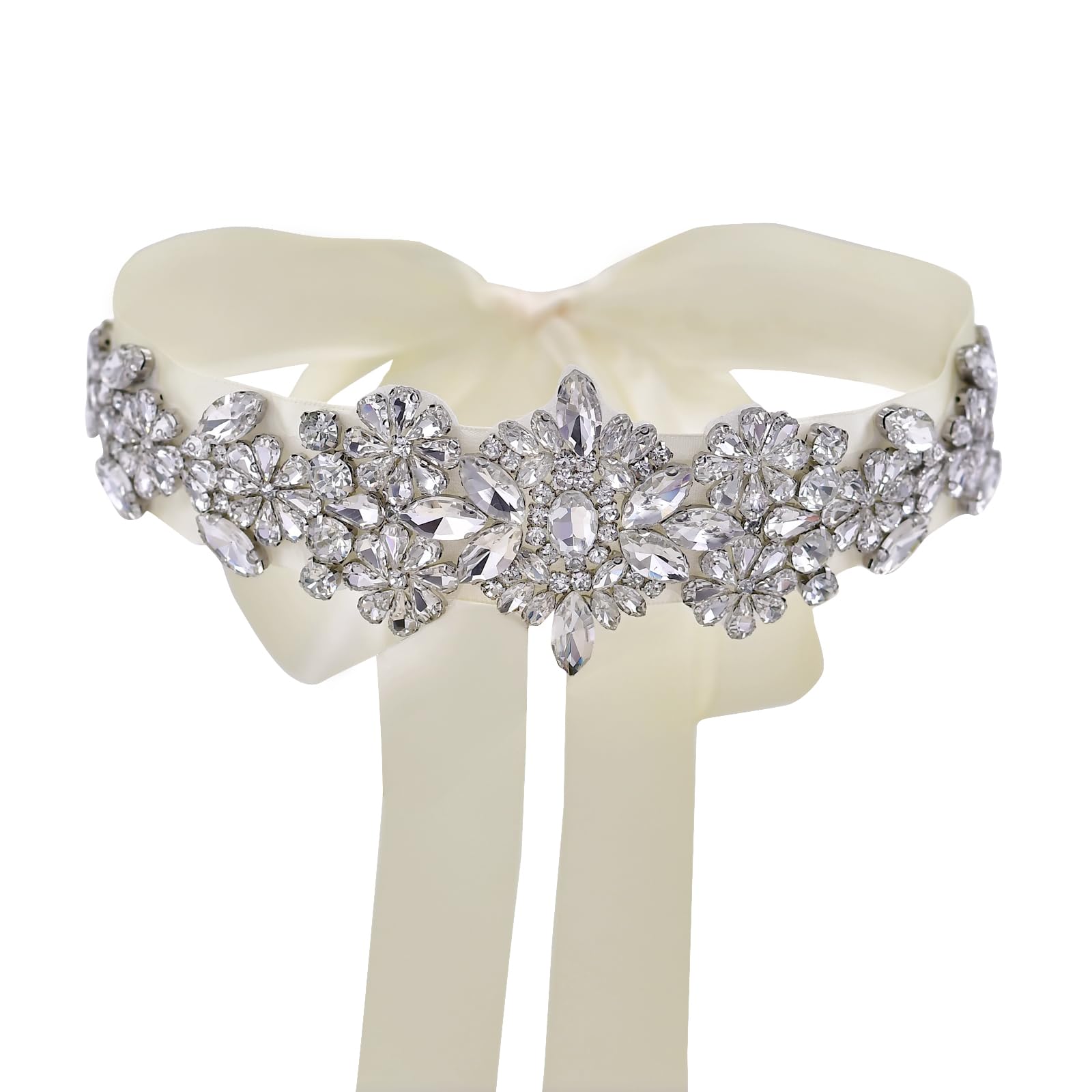TOPQUEEN Women's Crystal Bridal Belt Sashes Wedding Belts Sash for Wedding
