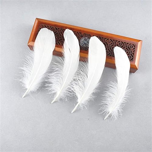Miniatura 9 de AWAYTR 100 plumas de ganso natural para manualidades, bodas, decoración de fiesta en el hogar (negro)