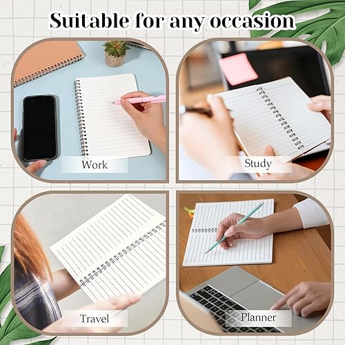 Miniatura 7 de SHENLIU 12 Pack A5 Spiral Lined Notebooks, 8.3x5.8 Inch 60 Sheets120 Pages Spiral Notebook with Kraft Paper Cover, Ruled Notebooks Bulk, Lined