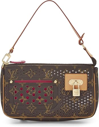 Pre-loved Pink Monogram Perforated Pochette Accessoires, Pink