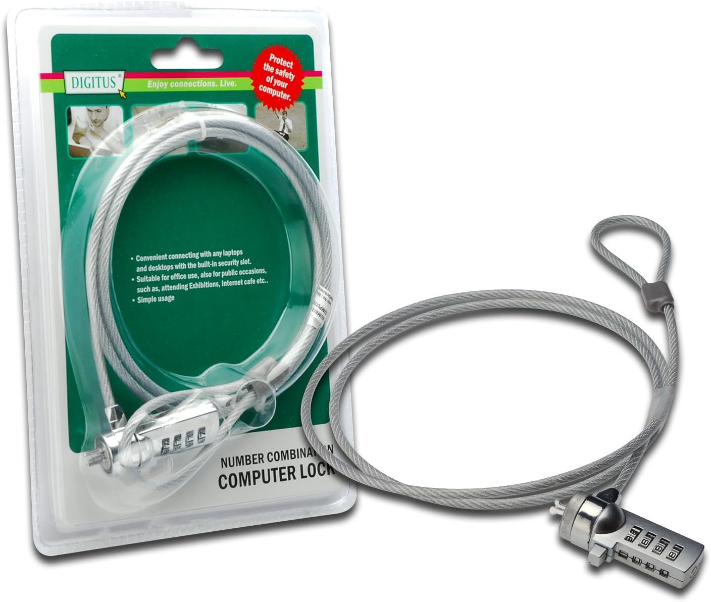 Digitus 1.5m Lock for Notebook with Number Combination